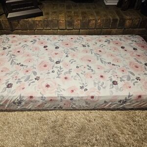 Floral Blossom Bedding Sheet - Pink and Gray